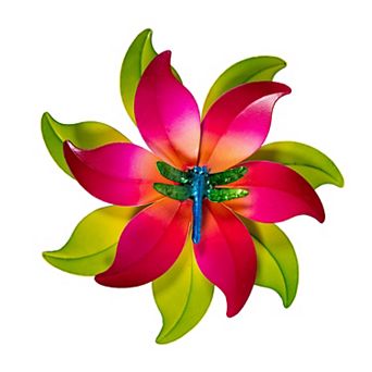 Evergreen Enterprises 13-Inch Metal Radiant Petals DragonFly Wall Spinner