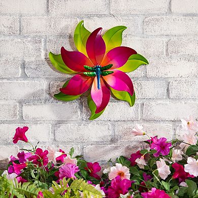 Evergreen Enterprises 13-Inch Metal Radiant Petals DragonFly Wall Spinner