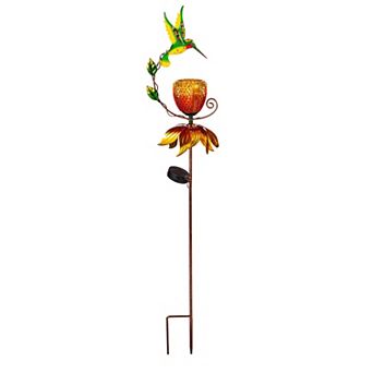 Evergreen Enterprises Hummingbird Solar Garden Stake Outdoor Decor 36 in