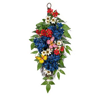 Evergreen Enterprises Artificial American Classic Floral & Butterfly Hanging Swag