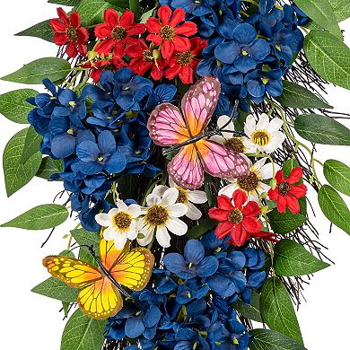 Evergreen Enterprises Artificial American Classic Floral & Butterfly Hanging Swag