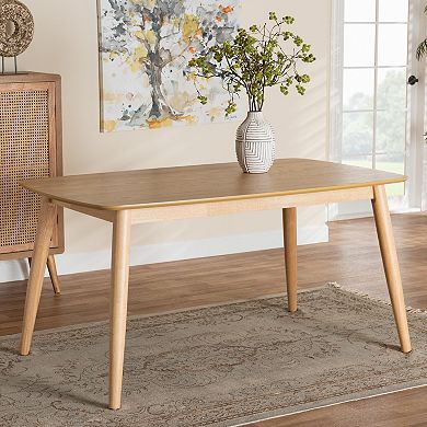 Baxton Studio Flora Dining Table with Natural Wood Finish