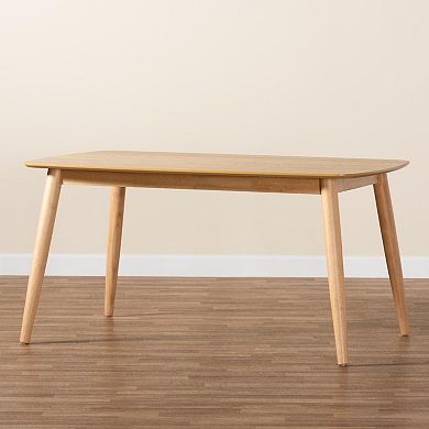 Baxton Studio Flora Dining Table with Natural Wood Finish