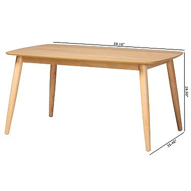 Baxton Studio Flora Dining Table with Natural Wood Finish