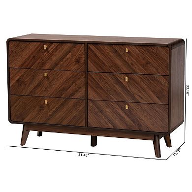 Baxton Studio Markell 6-Drawer Dresser
