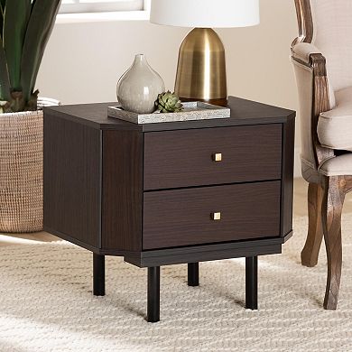 Baxton Studio Norwood 2-Drawer End Table