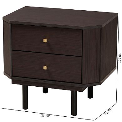Baxton Studio Norwood 2-Drawer End Table