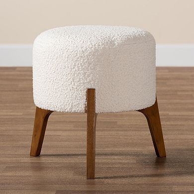 Baxton Studio Elkie Round Upholstered Ottoman Footstool