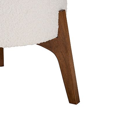 Baxton Studio Elkie Round Upholstered Ottoman Footstool
