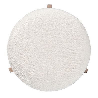 Baxton Studio Elkie Round Upholstered Ottoman Footstool