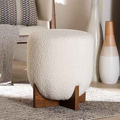 Baxton Studio Fisk Round Ottoman Footstool
