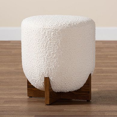 Baxton Studio Fisk Round Ottoman Footstool