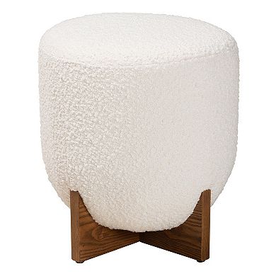 Baxton Studio Fisk Round Ottoman Footstool