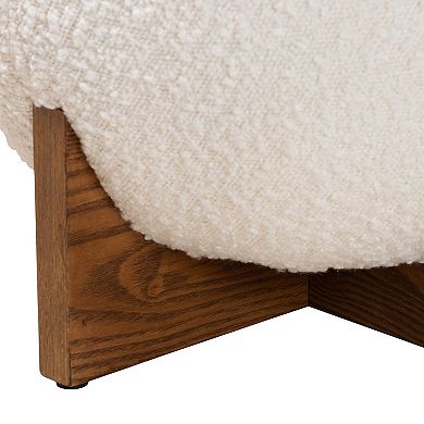 Baxton Studio Fisk Round Ottoman Footstool