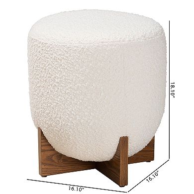 Baxton Studio Fisk Round Ottoman Footstool