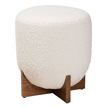 Baxton Studio Fisk Round Ottoman Footstool