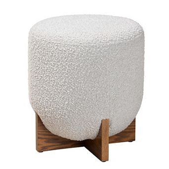 Baxton Studio Fisk Round Ottoman Footstool