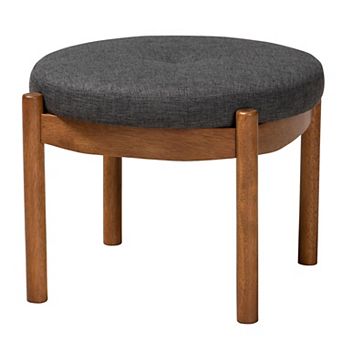 Baxton Studio Iliana Upholstered Ottoman Footstool