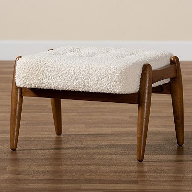 Baxton Studio Jeanine Ottoman Footstool with Upholstered Cushion