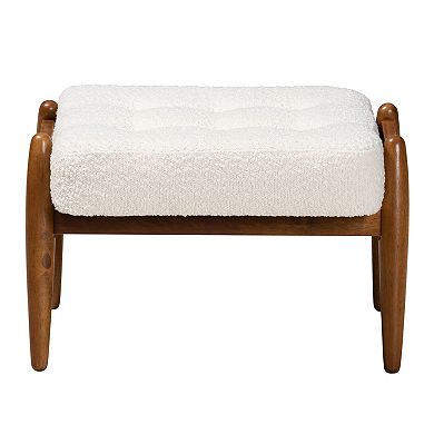 Baxton Studio Jeanine Ottoman Footstool with Upholstered Cushion