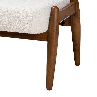 Baxton Studio Jeanine Ottoman Footstool with Upholstered Cushion