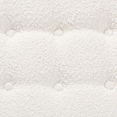 Baxton Studio Jeanine Ottoman Footstool with Upholstered Cushion