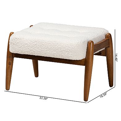 Baxton Studio Jeanine Ottoman Footstool with Upholstered Cushion