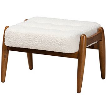 Baxton Studio Jeanine Ottoman Footstool with Upholstered Cushion