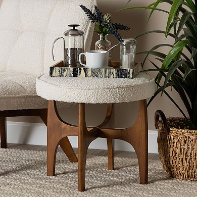 Baxton Studio Theo Ottoman Footstool with Tufted Upholstered Design