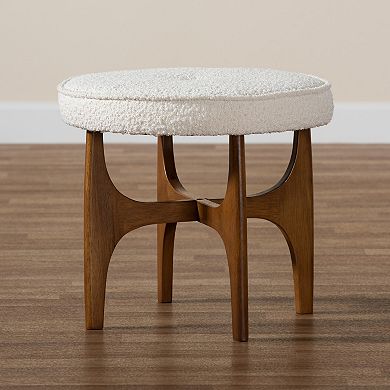 Baxton Studio Theo Ottoman Footstool with Tufted Upholstered Design