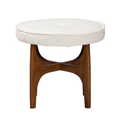 Baxton Studio Theo Ottoman Footstool with Tufted Upholstered Design