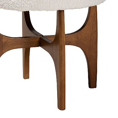 Baxton Studio Theo Ottoman Footstool with Tufted Upholstered Design