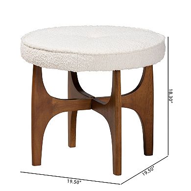 Baxton Studio Theo Ottoman Footstool with Tufted Upholstered Design