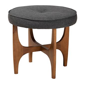 Baxton Studio Theo Ottoman Footstool with Tufted Upholstered Design