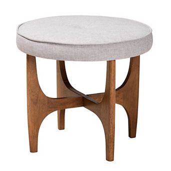 Baxton Studio Theo Ottoman Footstool with Tufted Upholstered Design