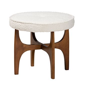 Baxton Studio Theo Ottoman Footstool with Tufted Upholstered Design