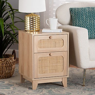 Baxton Studio Elsbeth 2-Drawer End Table