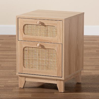 Baxton Studio Elsbeth 2-Drawer End Table