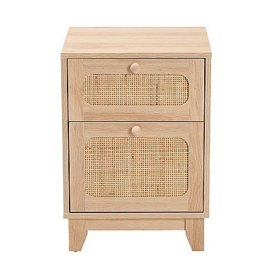 Baxton Studio Elsbeth 2-Drawer End Table