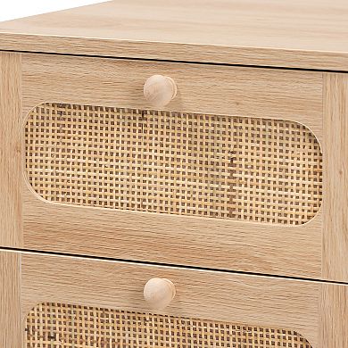 Baxton Studio Elsbeth 2-Drawer End Table