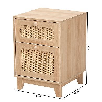 Baxton Studio Elsbeth 2-Drawer End Table
