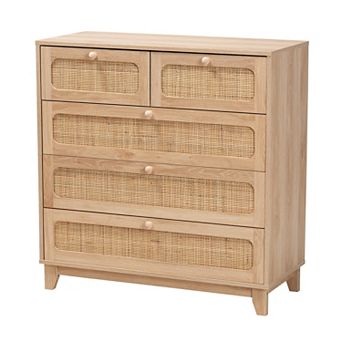 Baxton Studio Elsbeth 5-Drawer Storage Cabinet