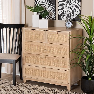 Baxton Studio Elsbeth 5-Drawer Storage Cabinet