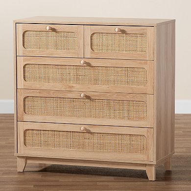 Baxton Studio Elsbeth 5-Drawer Storage Cabinet
