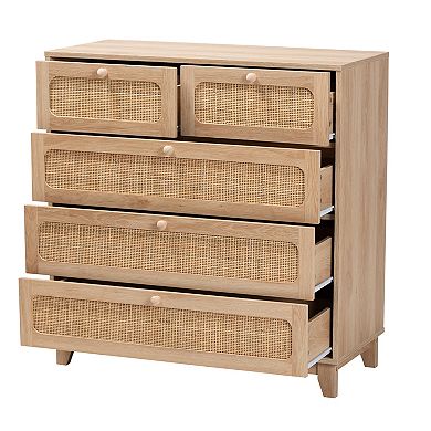 Baxton Studio Elsbeth 5-Drawer Storage Cabinet