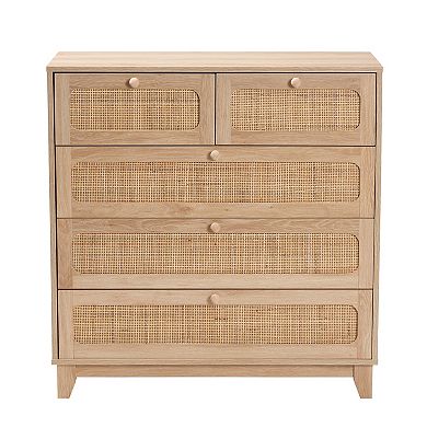Baxton Studio Elsbeth 5-Drawer Storage Cabinet