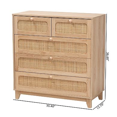 Baxton Studio Elsbeth 5-Drawer Storage Cabinet