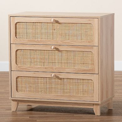 Baxton Studio Elsbeth 3-Drawer Storage Cabinet