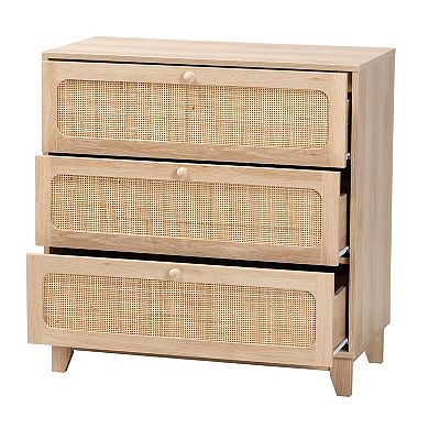Baxton Studio Elsbeth 3-Drawer Storage Cabinet