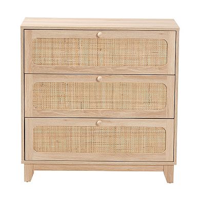 Baxton Studio Elsbeth 3-Drawer Storage Cabinet